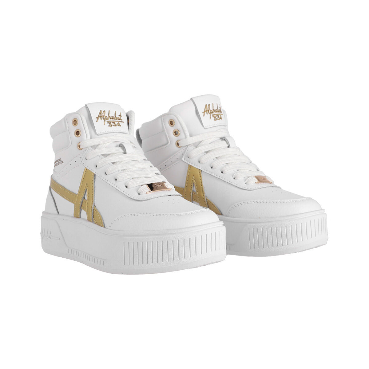 Cloud Walk Platform High 334 White/Gold — Side