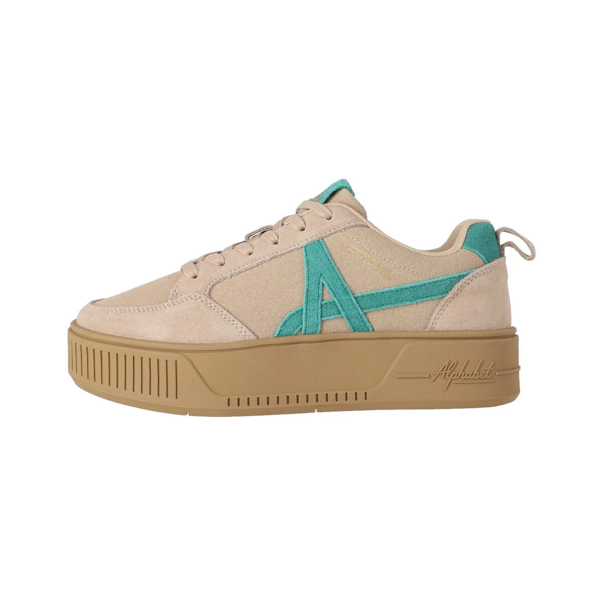 Cloud Walk Platform Low 334 Beige/Turquoise — Front