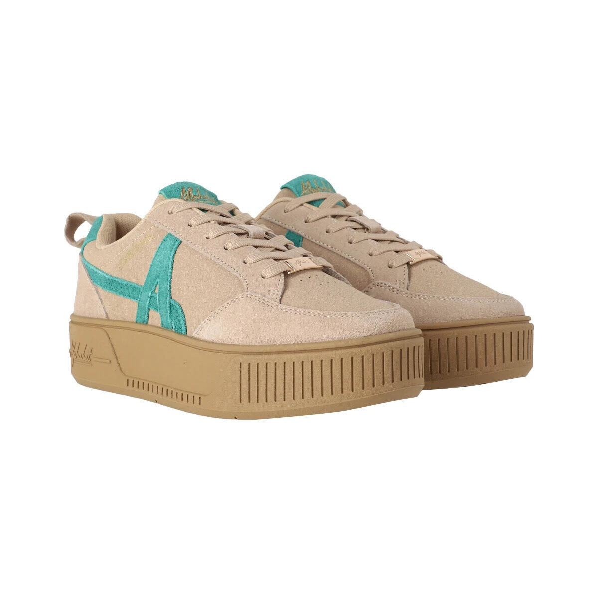 Cloud Walk Platform Low 334 Beige/Turquoise — Side